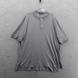 Polo Ralph Lauren‎ Pima Soft Touch Polo Shirt 2XLT Mens Gray Short Sleeve Pony